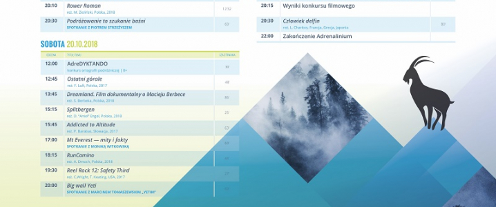 Program festiwalu Adrenalinum (kino)