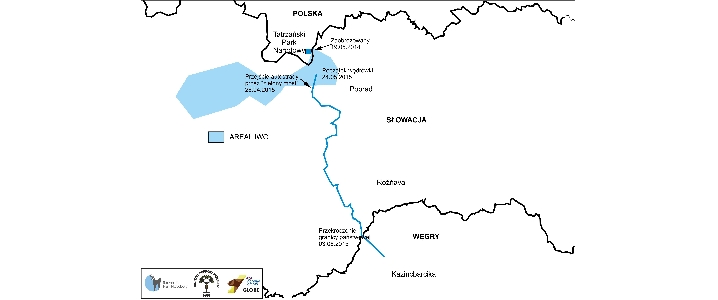 Trasa Iwa. Mapka opracowane przez Instytut Ochrony Przyrody PAN w Krakowie