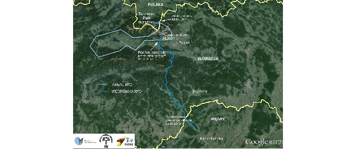 Trasa Iwa. Mapka opracowane przez Instytut Ochrony Przyrody PAN w Krakowie